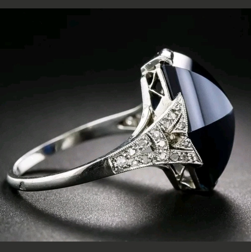 VTG 925 Topaz ART DECO RING - Picture 3 of 8